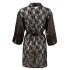 Cottelli - Kimono court en satin et dentelle (noir) - L/XL