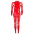 Combinaison en latex à manches longues pour femme (rouge)