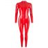 Combinaison en latex à manches longues pour femme (rouge) - M