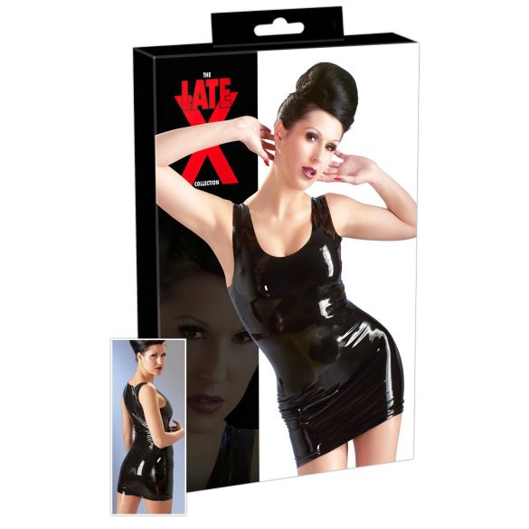 LATEX - mouwloze minijurk (zwart) - XL