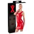 LATEX - mouwloze, latex minijurk (rood)