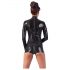 LATEX - open, lange mouwen korte overall (zwart)