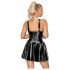 Latex minikleedje met rokje (zwart) - XL