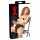 LATEX - dames slipje met 2 opblaasbare ingebouwde dildo's (zwart) - M