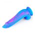 Inkipus - siliconen dildo met testikels - 18 cm (blauw-roze)