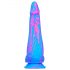 Inkipus - siliconen dildo met testikels - 18 cm (blauw-roze)