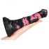 Bad Horse - siliconen paardenharnas dildo - 18 cm (zwart-roze)