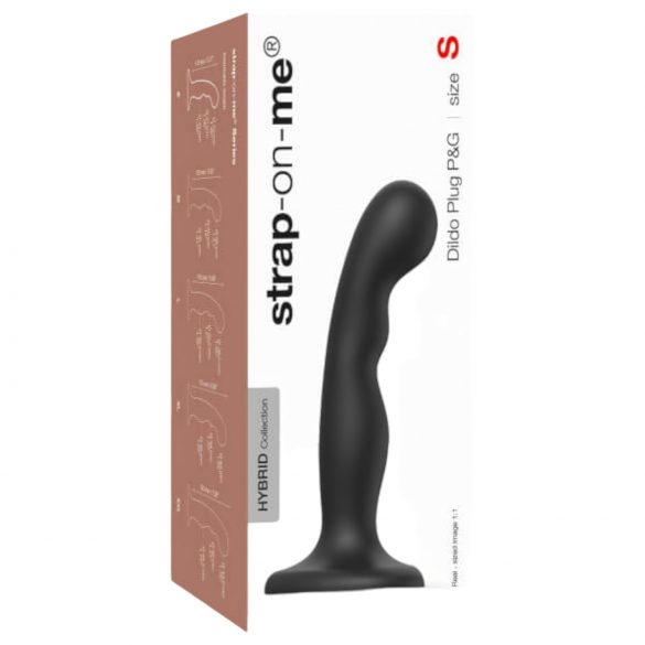 Strap-on-me P&G S - gebogen, met basis dildo (zwart)