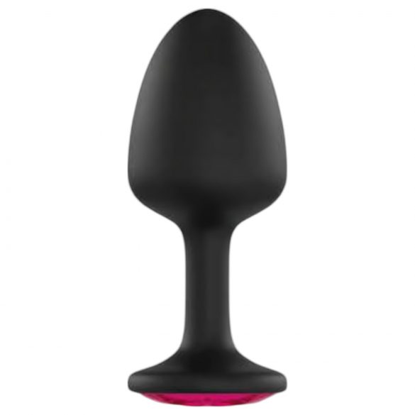 Dorcel Geisha Plug Ruby M - anale plug met roze steen (zwart)