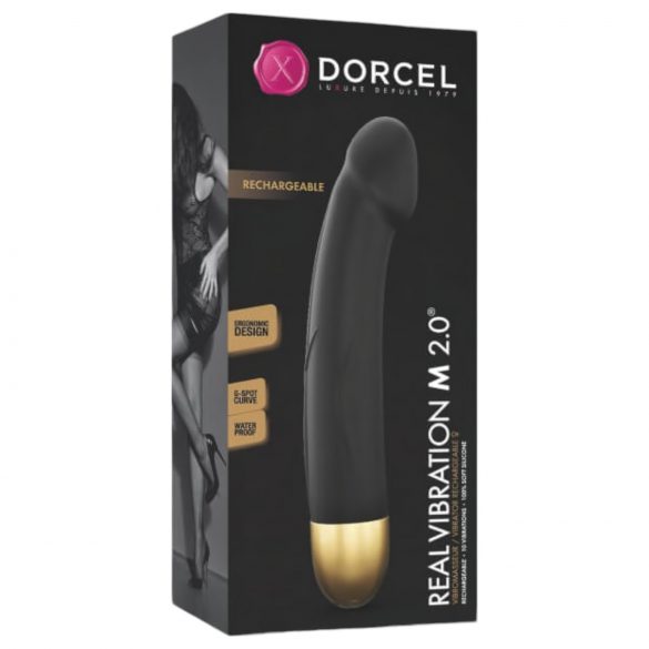 Dorcel Real Vibration M 2.0 - oplaadbare vibrator (zwart-goud)