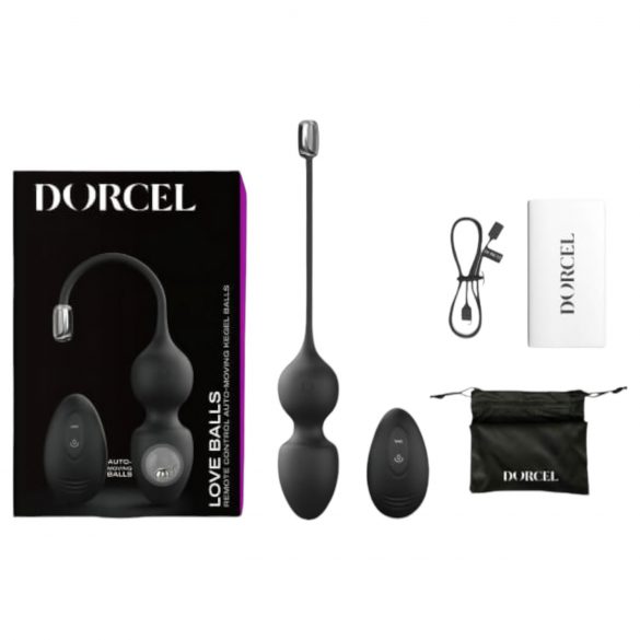 Dorcel Liefdesballen - oplaadbare, draadloze magnetische kegelballen (zwart)