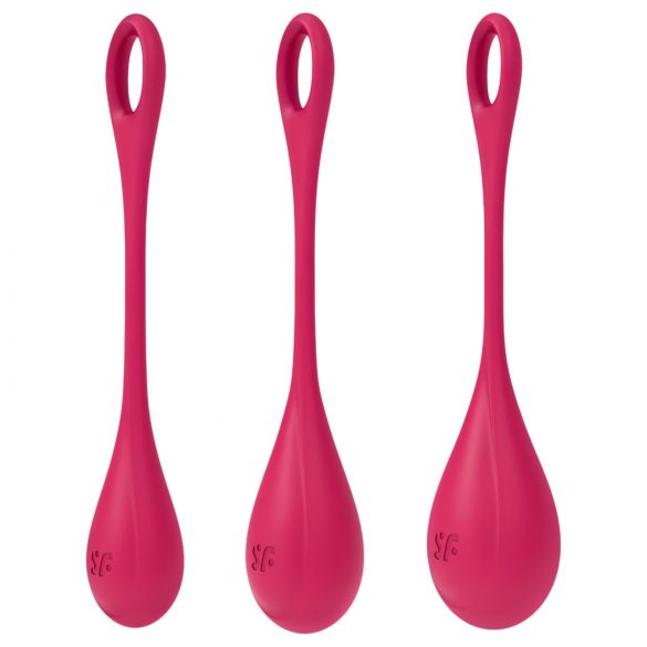 Satisfyer Yoni Power 1 - geishabal set - rood (3-delig)