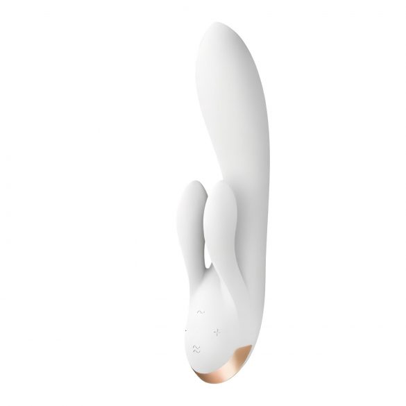 Satisfyer Double Flex - vibromasseur intelligent avec stimulateur clitoridien (blanc)