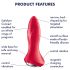 Satisfyer Rotator Plug 1 - oplaadbare, kralen anale vibrator (rood)