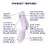 Satisfyer Curvy Trinity 2 - oplaadbare luchtdruk 2-in-1 vibrator (paars)