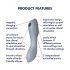 Satisfyer Curvy Trinity 3 - oplaadbare luchtdruk 2-in-1 vibrator (grijs)