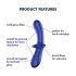 Satisfyer Double Crystal - Dubbele glas dildo (blauw)