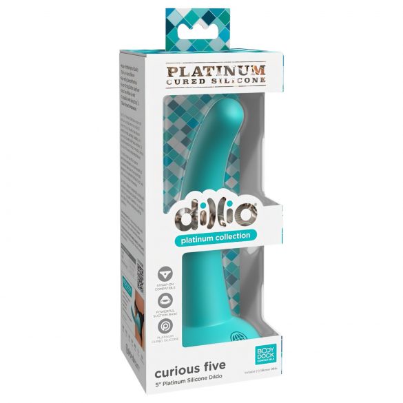 Dillio Curious Cinq - gode en silicone (15cm) - turquoise