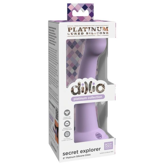 Dillio Secret Explorer - godemichet ventouse mauve (17 cm)