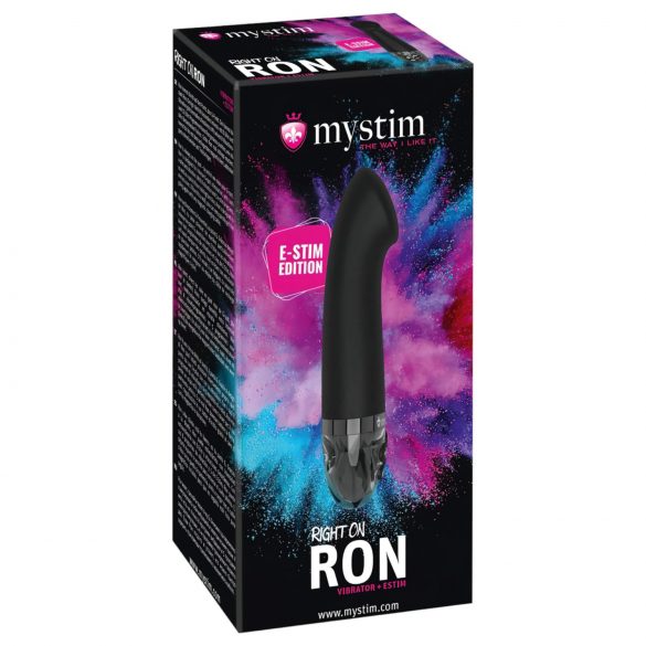 mystim Right on Ron E-Stim - oplaadbare elektro G-punt vibrator (zwart)