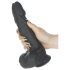 Naked Addiction - roterende stotende realistische vibrator (zwart)