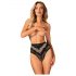 Obsessive Olvidia - versierde slip met bloemen (zwart) - M/L