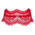 Obsessive Bergamore - kanten halsband met ketting (rood) S-L