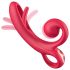 Sweet Play - tongvormige vibrator met clitorisstimulator (rood)