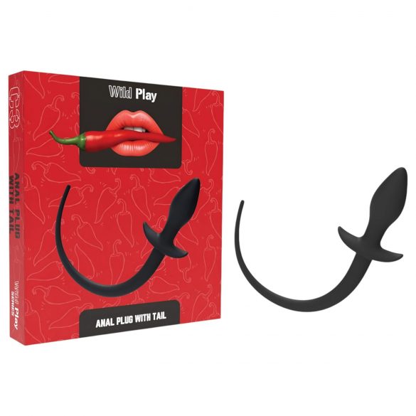 Wild Play - anale dildo met staart (zwart)