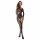 Passion BS107 - bloemenprint net catsuit (zwart) - S-L