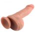 Duale dichtheid - realistische dildo met zuignap en ballen - 18 cm (natuurlijk)