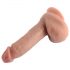 Duale dichtheid - realistische dildo met zuignap en ballen - 18 cm (natuurlijk)