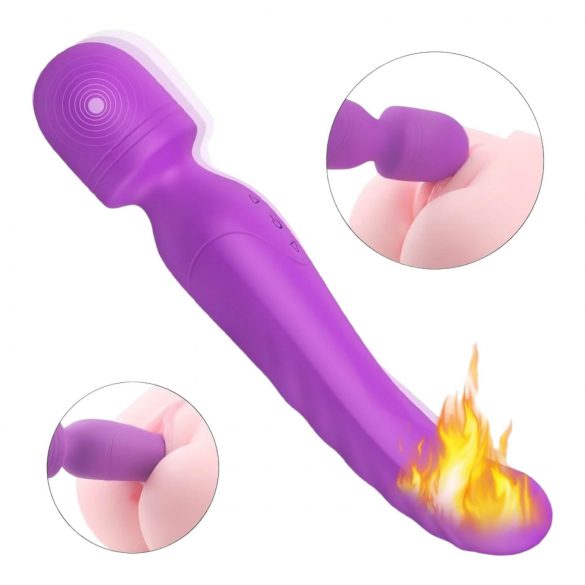 Sex HD Iris - oplaadbare, 2-motorige verwarmde massagevibrator (paars)