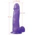 Lovetoy Jelly Studs - realistisch dildo met basis - 20 cm (paars)