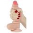 Lovetoy Sliding-Skin - tweelaagse voetzuigende dildo - 18cm (natuurlijk)