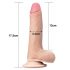 Lovetoy Sliding-Skin - tweelaagse voetzuigende dildo - 18cm (natuurlijk)