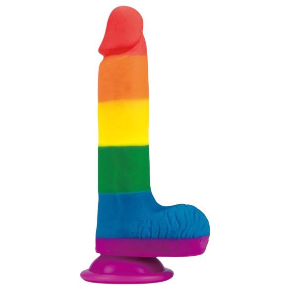 Lovetoy Prider - realistische dildo met ballen - 20cm (regenboog)