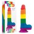 Lovetoy Prider - realistische dildo met ballen - 20cm (regenboog)