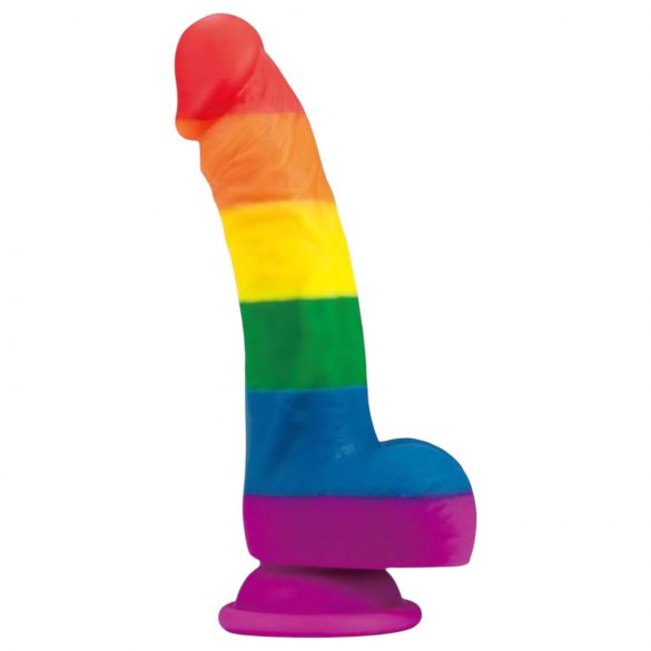 Lovetoy Prider - Dildo réaliste en silicone liquide 19cm (arc-en-ciel)