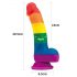 Lovetoy Prider - Dildo réaliste en silicone liquide 19cm (arc-en-ciel)