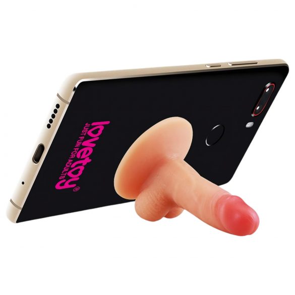 Lovetoy - zuignap telefoonhouder - mini dildo (natuurlijk)