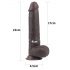 Lovetoy Sliding-Skin - tweelaagse zuignap dildo - 23cm (bruin)