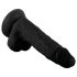 Mr. Rude - leven, met ballen, zuignap dildo - 19cm (zwart)