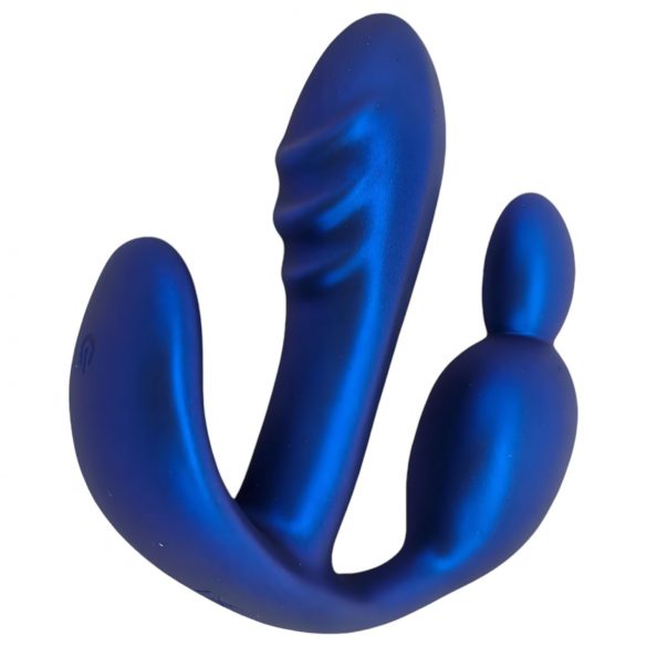 Tracy's Dog - dubbelarmige vibrator met afstandsbediening (blauw)