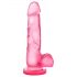 Bjours Sweet N Hard 4 - godemiché ventouse avec testicules (rose)