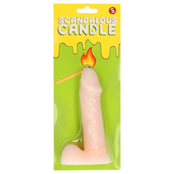 Scandalous - kaars - penis met ballen - naturel (133g)