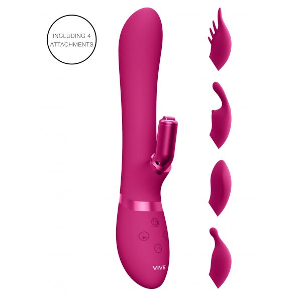 Vive Chou - Oplaadbare, verwisselbare kop clitorisstimulator (roze)