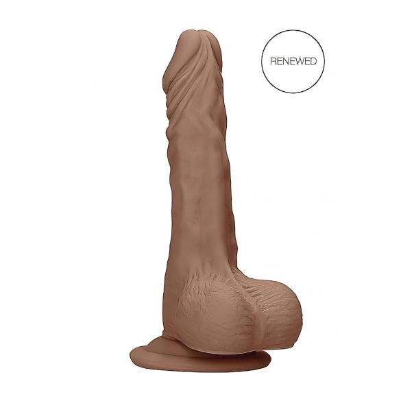 RealRock Dong 7 - realistische dildo met ballen (17cm) - donker natuurlijk