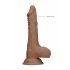 RealRock Dong 7 - realistische dildo met ballen (17cm) - donker natuurlijk