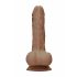 RealRock Dong 7 - realistische dildo met ballen (17cm) - donker natuurlijk